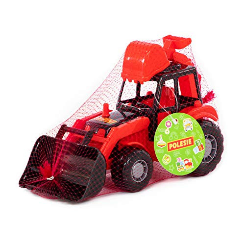 CO-T Excavator Toy for Boys - Backhoe Toy for Toddlers - Sand Digger for Kids by Polesie - Red