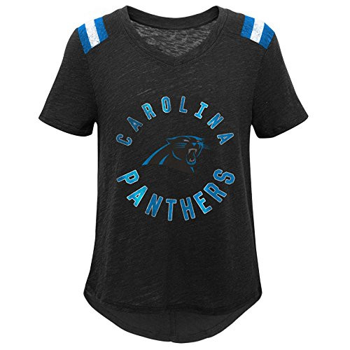 Outerstuff NFL NFL Carolina Panthers Youth Girls Retro Block Vintage Short Sleeve Football Tee Black  Youth Large 14