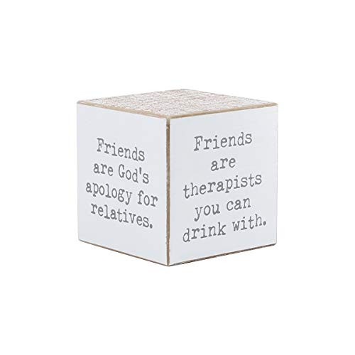 Collins Painting Funny Friends Sayings 4-Sided Wood Block
