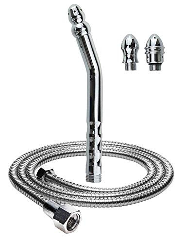 Shower Enema Hose and Nozzle System W  1.5ft Handheld Shower Hose for Douche Colonic Cleanse Kit  Bend