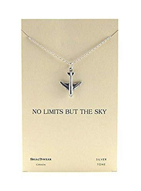 Shag Wear Pewter Inspirational Artistic Quote Pendant Necklace  Airplane
