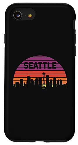 iPhone SE  2020    7   8 Seattle Sunset Vintage Retro Skyline City Souvenir Gift Case