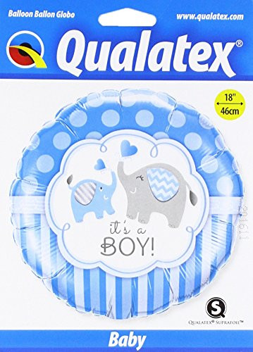 Qualatex Foil Balloon 45109 IT'S a Boy Elephants, 18", Multicolored