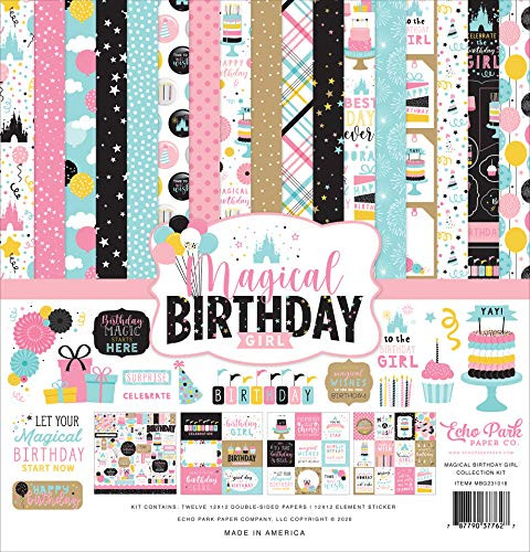 Echo Park Paper Company Magical Birthday Girl Collection Kit Paper