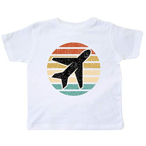 inktastic Airplane Pilot Vintage Sunset Toddler T-Shirt 3T White 36992