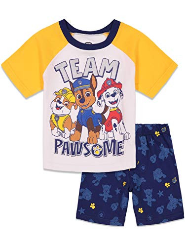 Nickelodeon Paw Patrol Little Boys T-Shirt and French Terry Shorts Set White 5