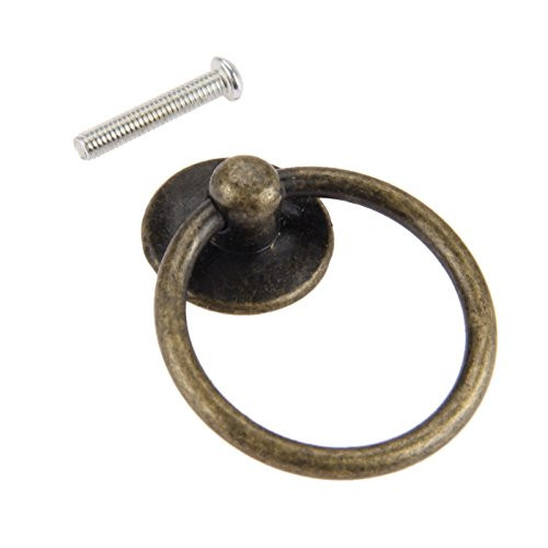 5 Pcs Furniture Drawer Cabinet Door Pull Ring Handle Knobs Bronze Tone  Antique Bronze