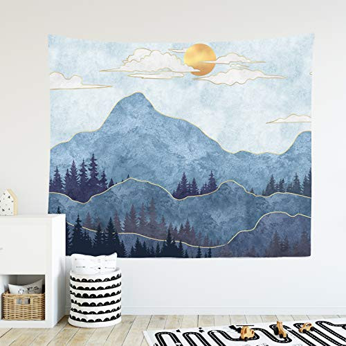 Mountain Tapestry Sunset Nature Landscape Forest Tapestry Wall Hanging Home Decor for Bedroom Living Room 51.2 inch x 59.1 inch SteelBlue Mountain Tapestry Sunset Nature Landscape Forest Tapestry Wall Hanging Home Decor for Bedroom Living Room 51.2 inch x 59.1 inch SteelBlue