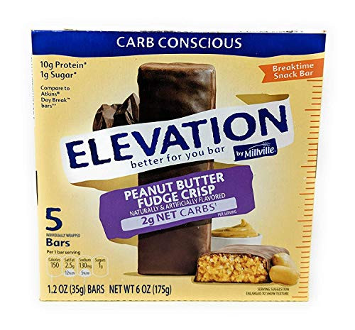 Millville Elevation Advanced Carb Conscious Better for You Peanut Butter Fudge Crisp Endulgent Bars - 5 ct.