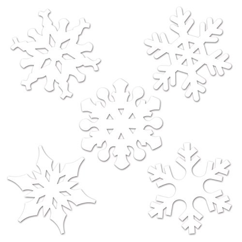 Beistle 22643 Mini Snowflake Cutouts, 4" - 4.5", 10 Cutouts In Package