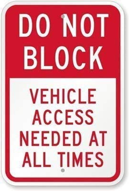 EricauBird Decal-Warning Sticker Do Not Block  Vehicle Access Needed at All Times Road Business Decal 8x12 d1376