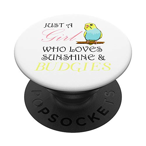 Sunshine and Budgie Cute Parrot Parakeet PopSockets PopGrip  Swappable Grip for Phones  and  Tablets