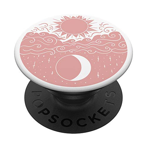 White Sun and Moon Rose PopSockets PopGrip  Swappable Grip for Phones  and  Tablets