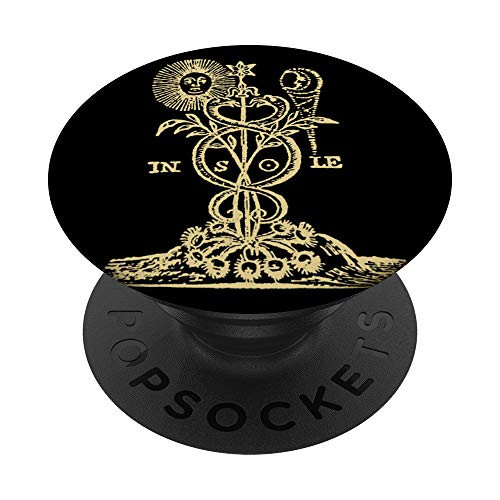 Alchemical Caduceus Sun Moon Hermetic Mystic Emblem PopSockets PopGrip  Swappable Grip for Phones  and  Tablets