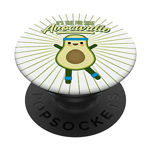 Clean Eating Funny Vegan Avocado Its Time for Some Avocardio PopSockets Grip and Stand for Phones and Tablets