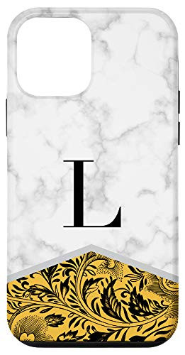 iPhone 12 mini Citrus Color Block Classy Floral Initial Letter L Monogram Case