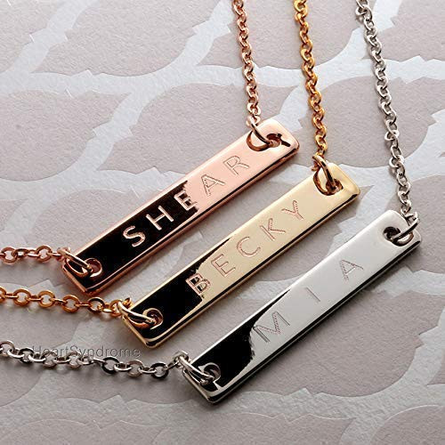 Your Name Bar Necklace 16k Gold Silver Rose Gold plated multi occasions valentine s Day Christmas Bridesmaid Wedding gift