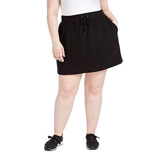 Ideology Women s Plus Size Drawstring-Waist Skorts  Deep Black  3X