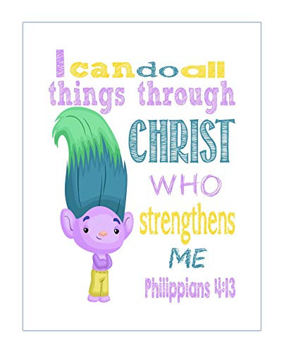 Creek Trolls Christian Nursery Print - I Can Do All Things Through Christ Who Strengthens Me - Philippians 4 13