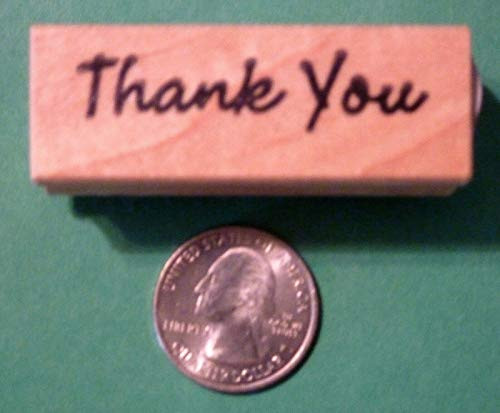 Thank You Rubber Stamp  Wood Mounted - Rubber Stamp Wood Carving Blocks
