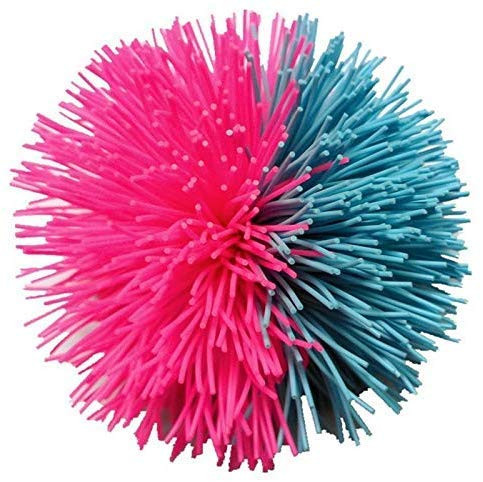 Lankater 6pcs Silicone Stringy Balls Sensory Fidget Stringy Balls Soft Rainbow Pom Stress Balls for Adults