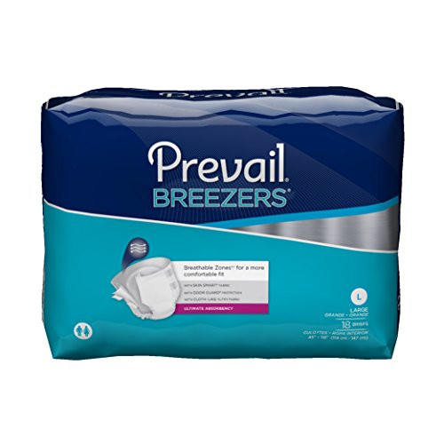 Prevail Breezers Incontinence Briefs  Ultimate Absorbency  Large  18 Count Trial Pack