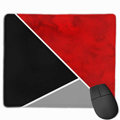 Red Gray Black Color Block Mouse Pad Non-Slip Rubber Gam-ing Mousepad Rectangle Mouse Mat for Computers Desktops Laptop