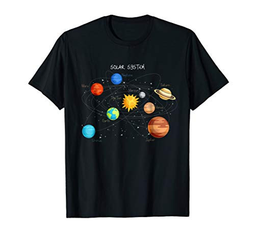Solar System Planets T Shirt Sun  Space and Science Tee