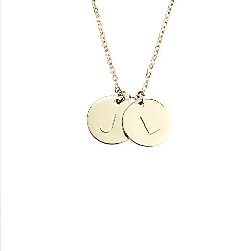Delicate Initial Disc Necklace Valentines Day Gifts Rose Gold Initial Necklace Best Friend Personalized Bridesmaid Gift Women Letter Jewelry - CN