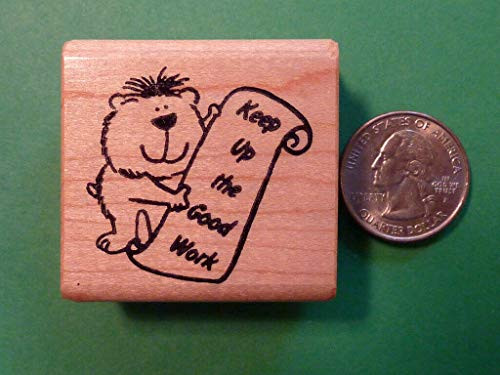 Keep Up The Good Work Bear - Teacher s Wood Mounted Rubber Stamp - Rubber Stamp Wood Carving Blocks