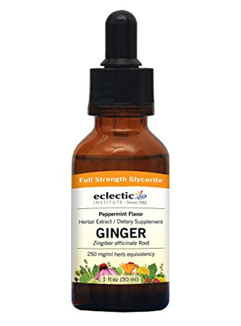 Eclectic Ginger Peppermint Glycerite  Orange  1 Fluid Ounce