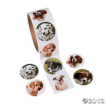 Fun Express Dog Roll Stickers - 100 Stickers