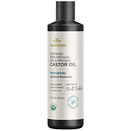 Swanson Certified 100 percent Organic Castor Oil 16 fl Ounce  473 ml  Liquid