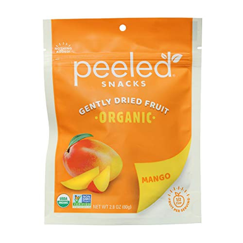 Peeled Snacks Organic Dried Fruit  Mango  2.8 oz.  Pack of 4 Healthy  Vegan Snacksfor On-the-Go  Lunch and More