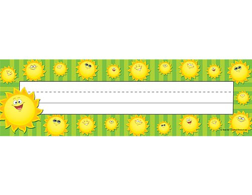 Teacher Created Resources Happy Suns Flat Name Plates  5458