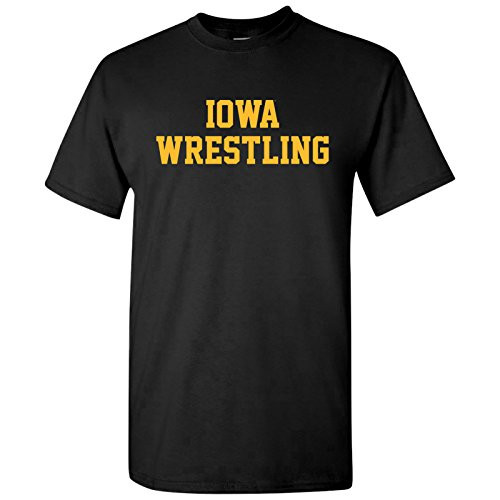Iowa Hawkeyes Block Iowa Wrestling T-Shirt - Large - Black Iowa Hawkeyes Block Iowa Wrestling T-Shirt - Large - Black
