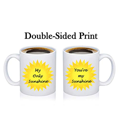 POTIY Sunflower Sunshine Coffee Mug You are My Sunshine My Only Sunshine Ceramic Coffee Mug for Boyfriend Girlfriend Valentine s Day Mug  Sunflower Mug