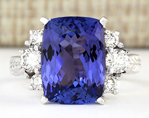 preeyanan Women Chic 925 Silver Sapphire  and  White Topaz Gem Wedding Jewelry New Size 6-10  9