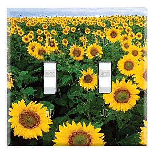 Graphics Wallplates - Sun Flowers - Dual Toggle Wall Plate Cover