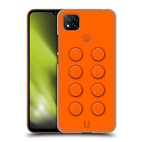Head Case Designs Orange Building Blocks Hard Back Case Compatible with Xiaomi Redmi 9C