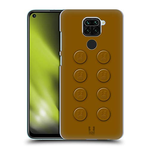 Head Case Designs Brown Building Blocks Hard Back Case Compatible with Redmi Note 9   Redmi 10X 4G