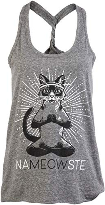 naMEOWste Cute Funny Yoga Cat Namaste Workout Racerback Tank Top for Women- Racerback XL naMEOWste Cute Funny Yoga Cat Namaste Workout Racerback Tank Top for Women- Racerback XL