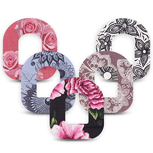 ExpressionMed - Adhesive Patch for Omnipod  5-Pack  - Pre-Cut  Waterproof  Non-Fraying CGM Tape  Floral Variety Pack