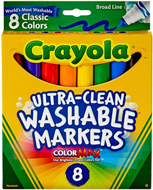 Crayola Ultra-Clean Color Max Broad Line Washable Markers-Classic Colors 8 Pkg Crayola Ultra-Clean Color Max Broad Line Washable Markers-Classic Colors 8 Pkg