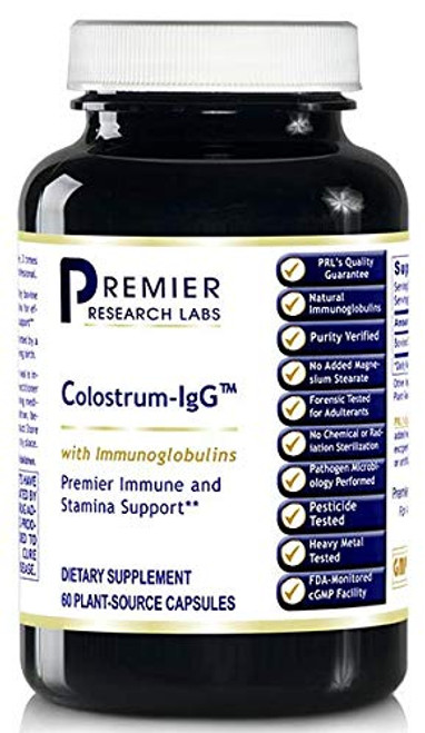 Premier Research Colostrum-IgG  60 Vegetarian Capsules  Premier Immune and Stamina Support