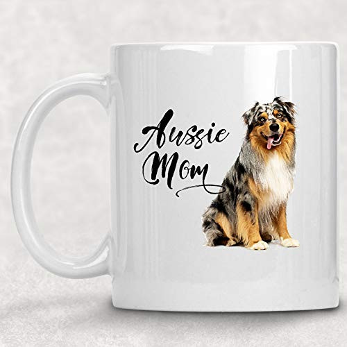Aussie Mom Australian Shepherd Watercolor Mug Dog Lover Coffee Cup
