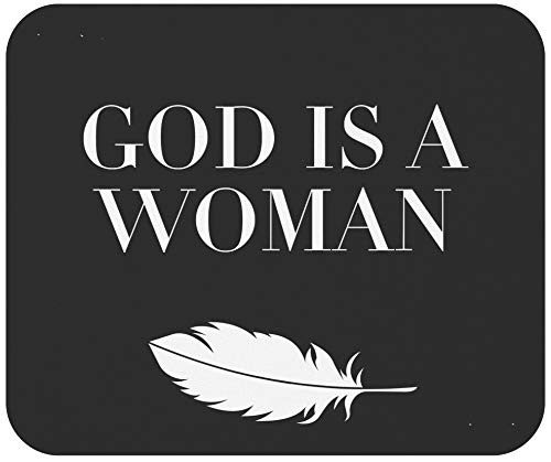 God Jesus Mousepad Christian 9 inch Mousemat God is A Woman Strong Feminist Office Poster Black Computer Mouse mat Mouse Pad
