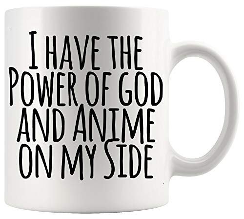 Jesus Christian Cup God Mug - I Have the Power of God and Anime on My Side Meme T-Shirt 11Oz Mugs Cups