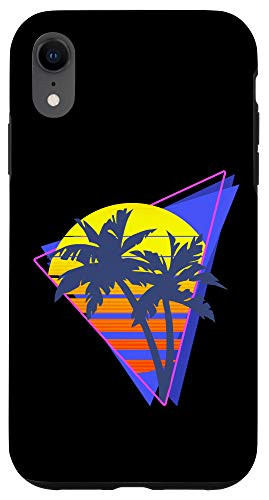 iPhone XR Synthwave Retrowave Sunset with palms 80s style design Gift Case