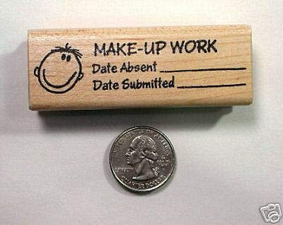 Make-Up Work  Checklist  Teachers  Stamp  Wd Mtd - Rubber Stamp Wood Carving Blocks